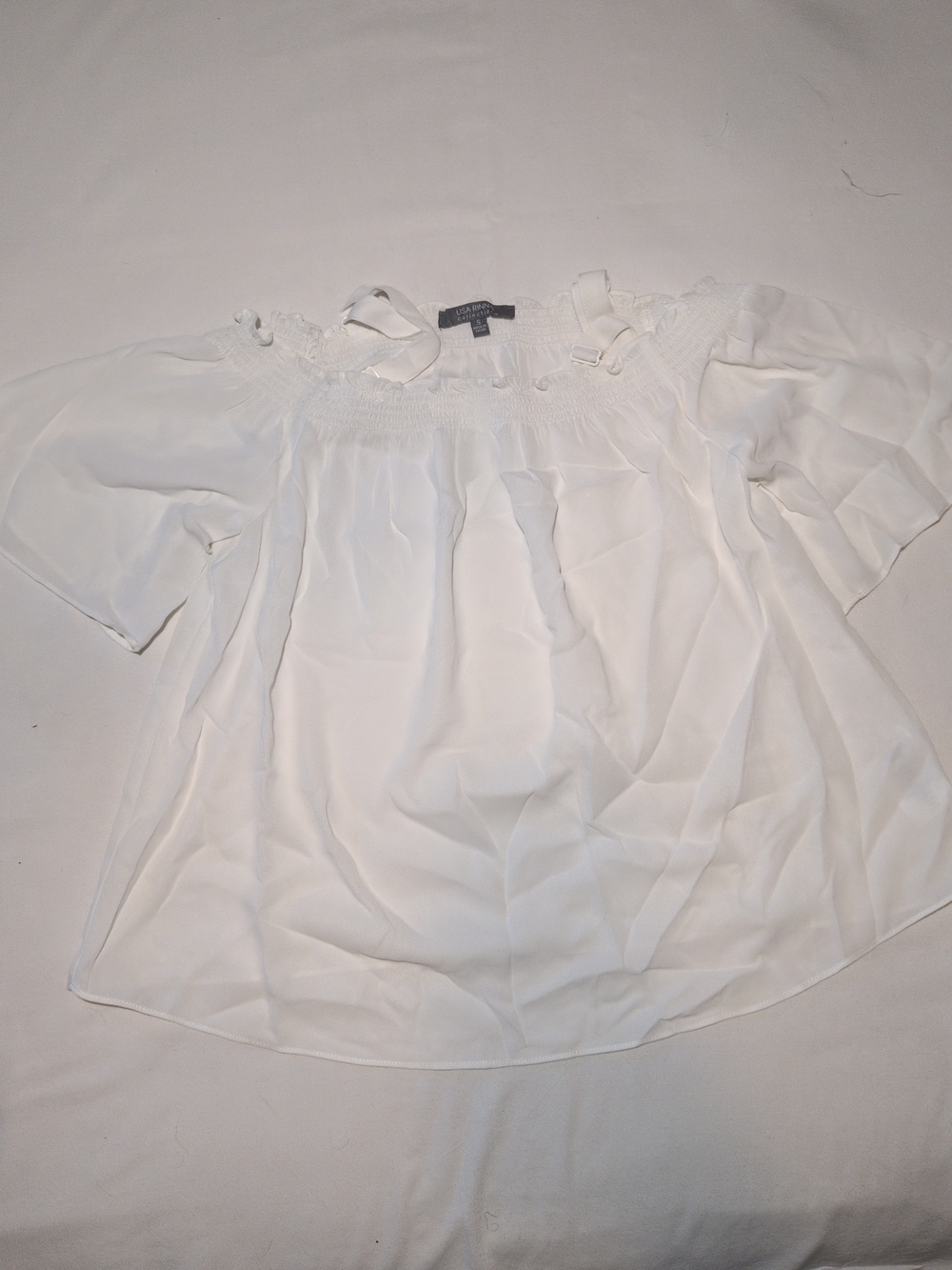 Lisa Rinna Collection White Off-the-Shoulder Blouse